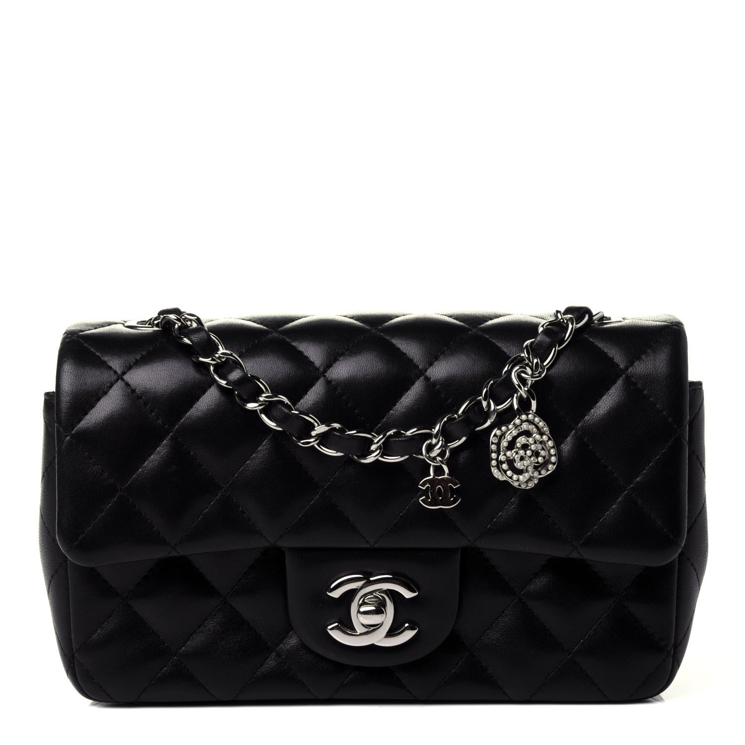 Chanel Lambskin Quilted Mini Charms Rectangular Flap Black 1 of 4