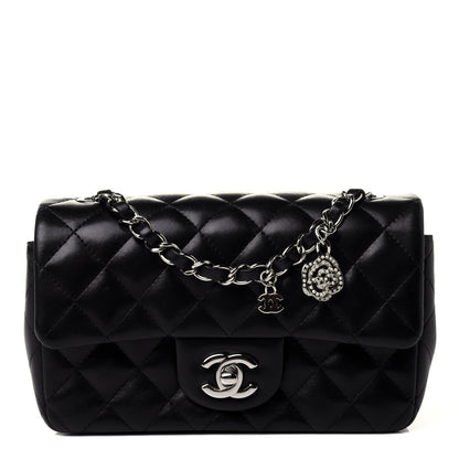Chanel Lambskin Quilted Mini Charms Rectangular Flap Black 1 of 4