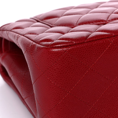 Chanel Caviar Quilted Jumbo Double Flap Dark Red 11 of 15
