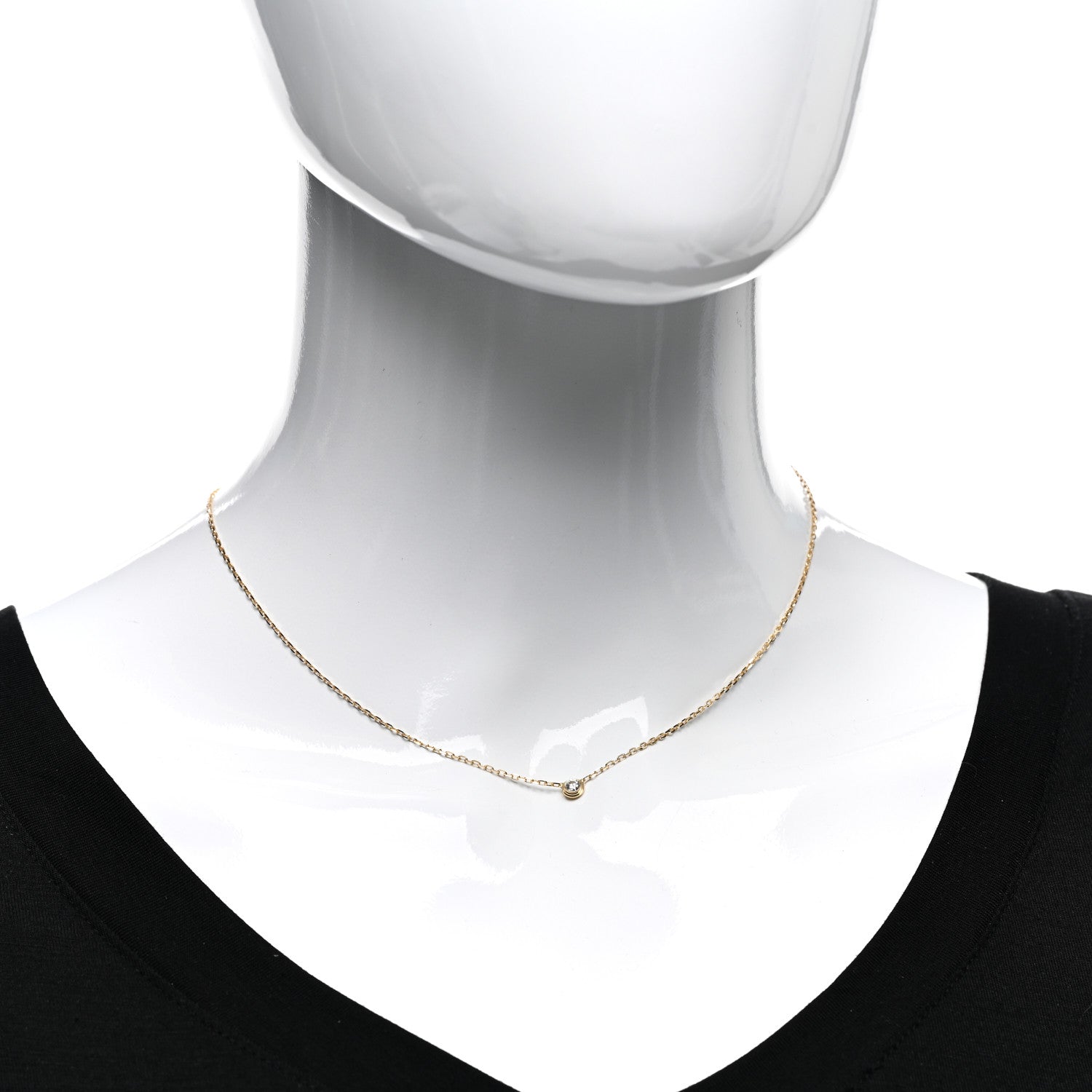 Cartier 18K Yellow Gold Diamond SM D'Amour Pendant Necklace 2 of 5
