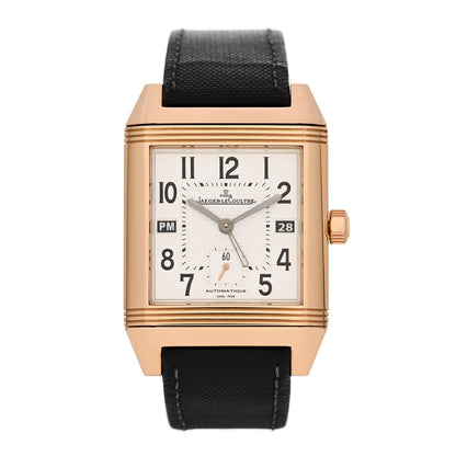 Jaeger-LeCoultre 18K Rose Gold Fabric 35mm Reverso Squadra Hometime Automatic Watch Q7002420 1 of 6