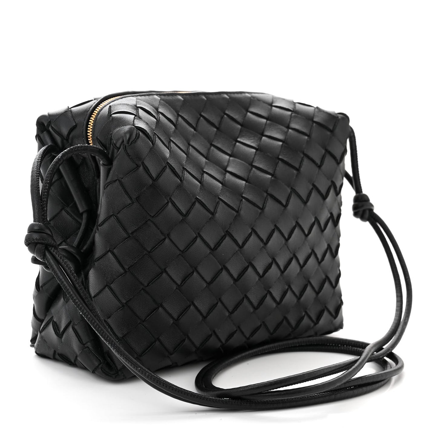 Nappa Intrecciato Small Loop Camera Bag Black
