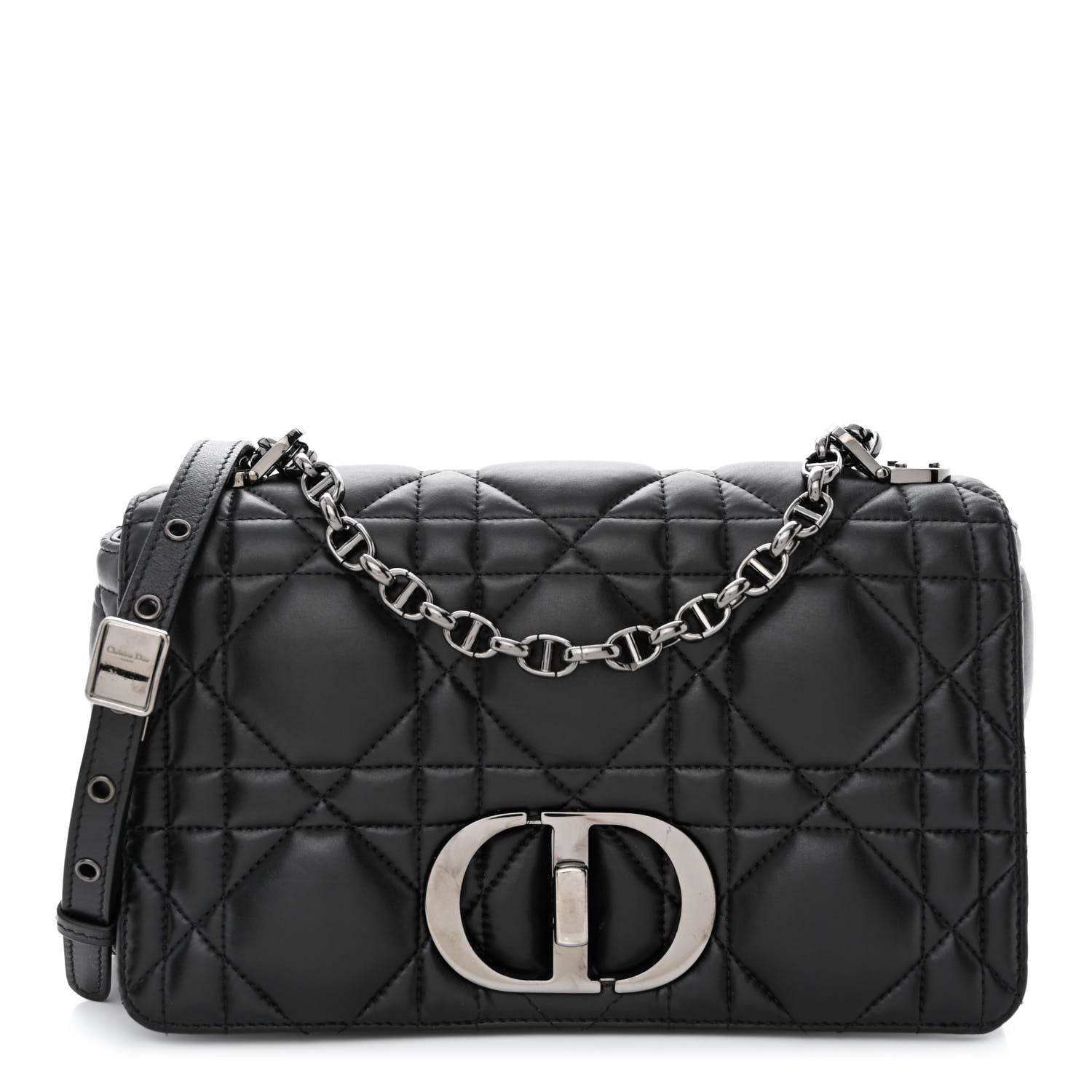 Christian Dior Calfskin Macrocannage Medium Caro Bag Black 1 of 10