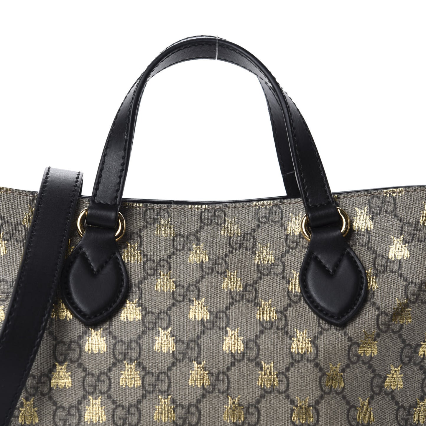 Soft GG Supreme Monogram Bees Small Crossbody Tote Beige Oro Black