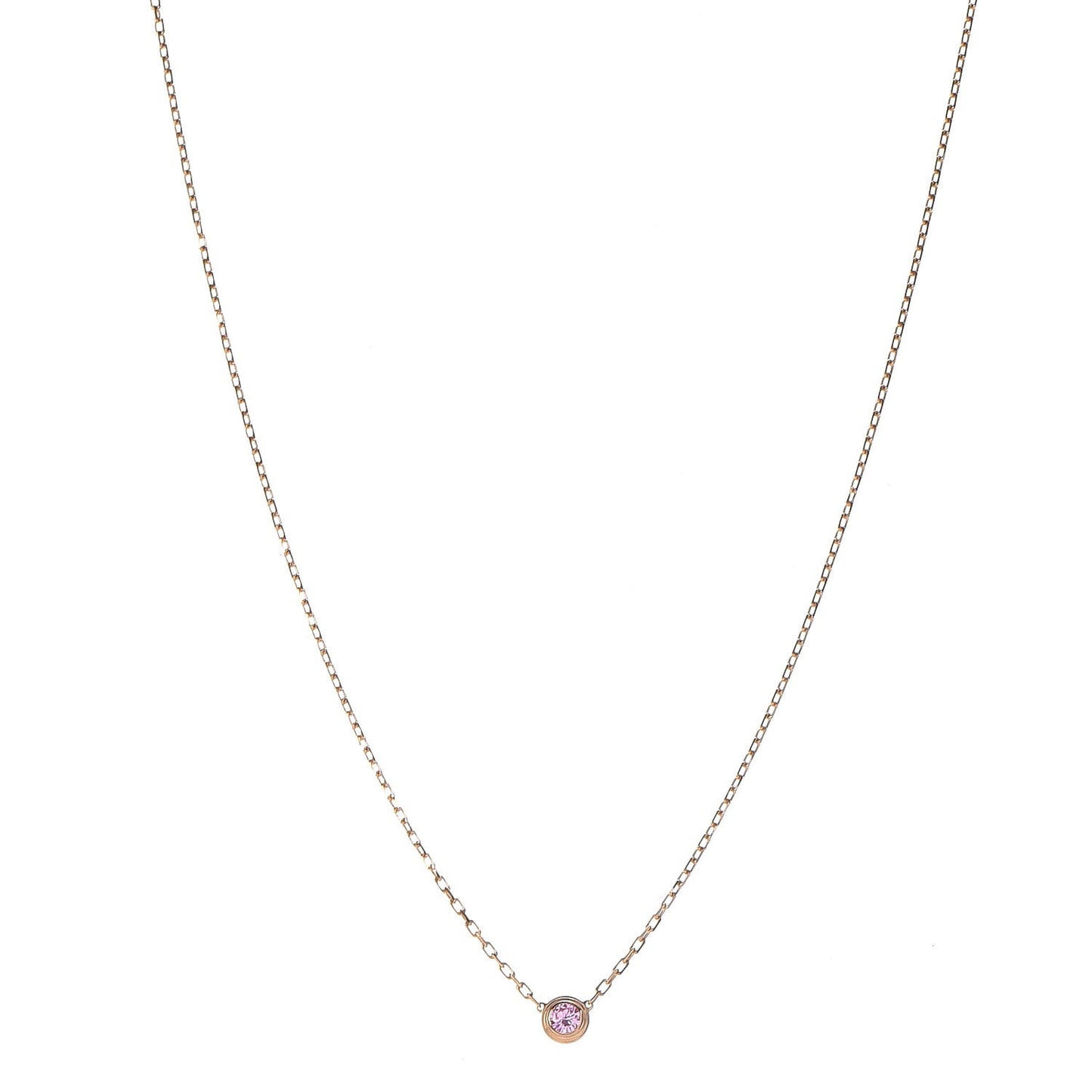 18K Pink Gold Pink Sapphire D'Amour Pendant Necklace
