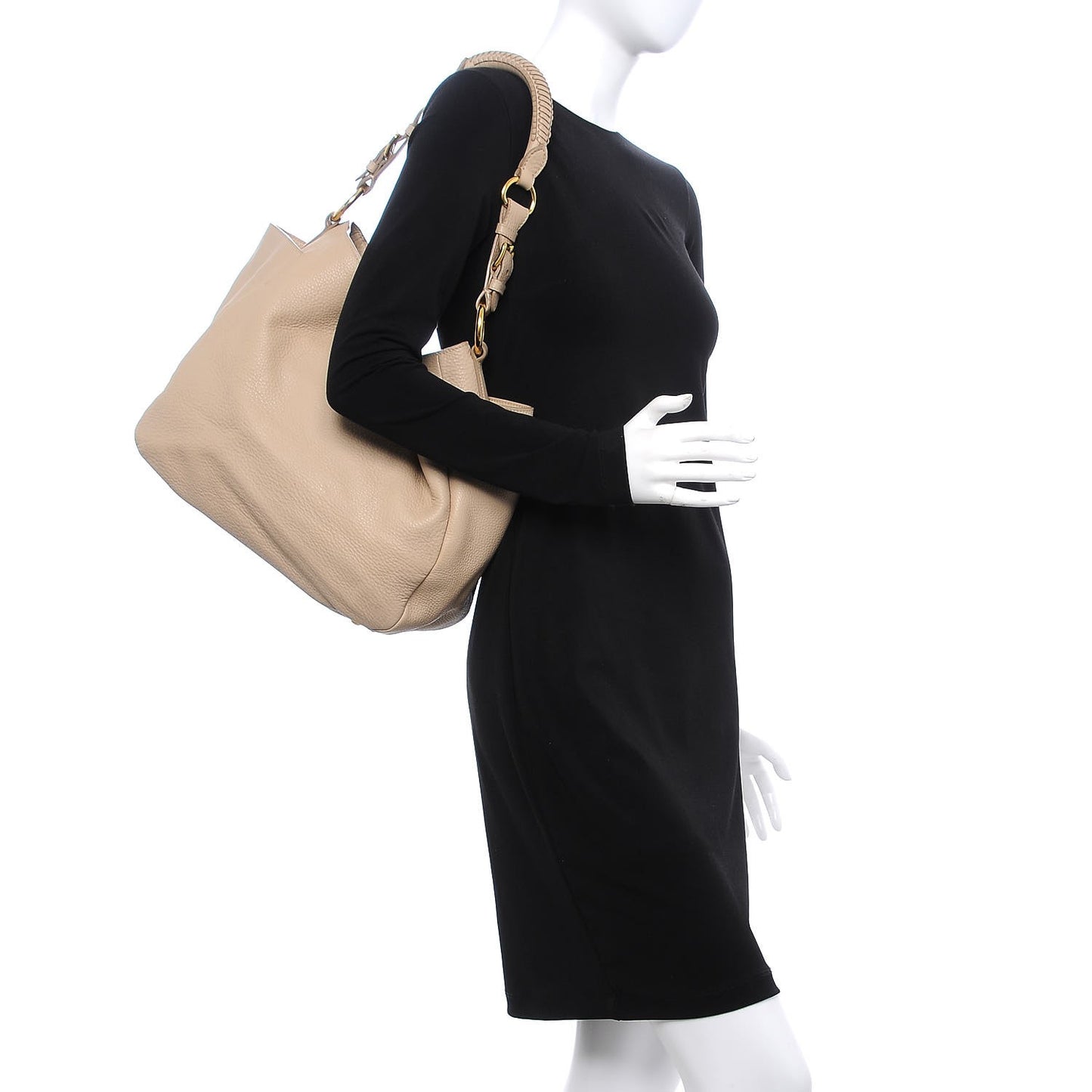 Vitello Daino Side Pocket Hobo Sabbia