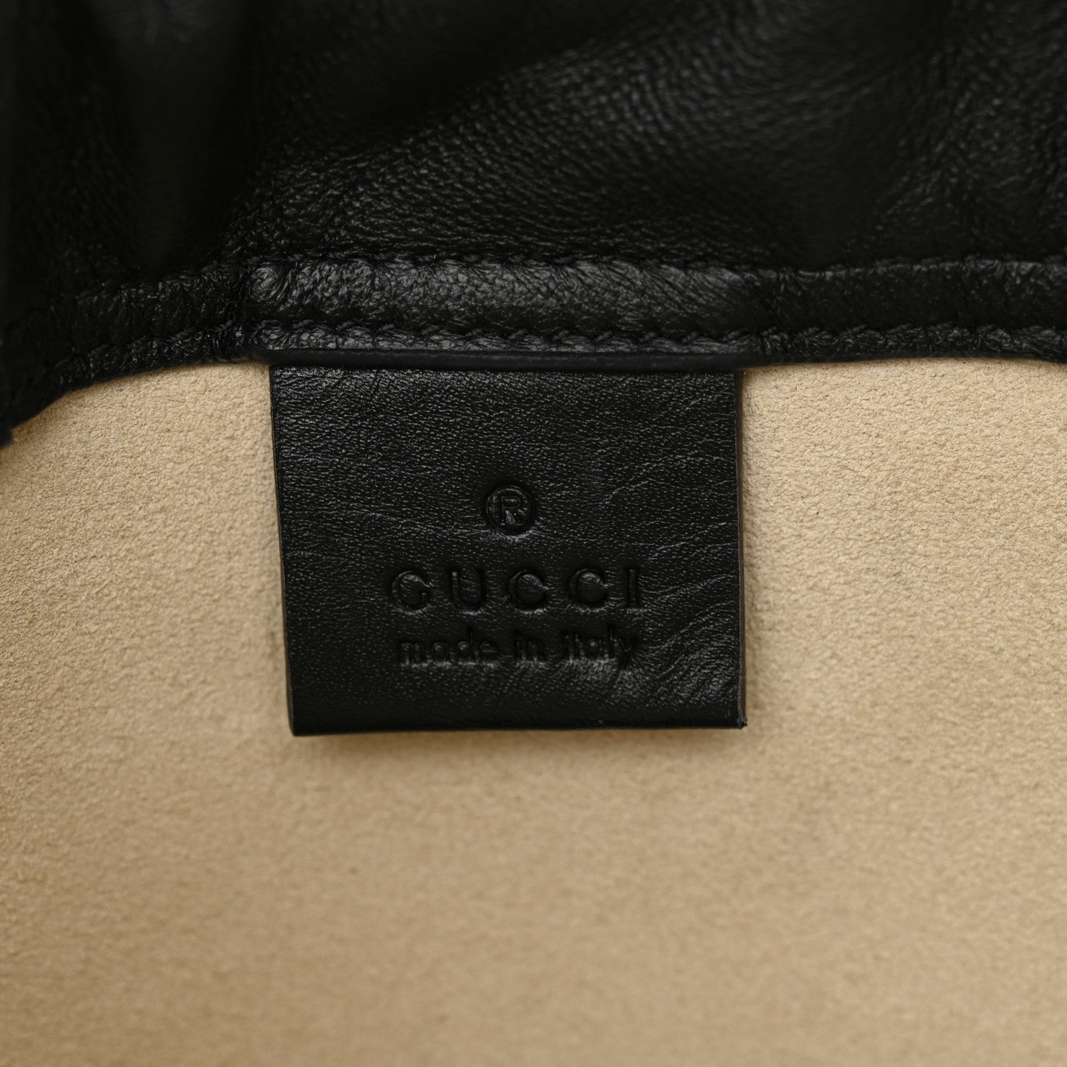 Gucci Calfskin Logo Drawstring Backpack Mystic White 7 of 14