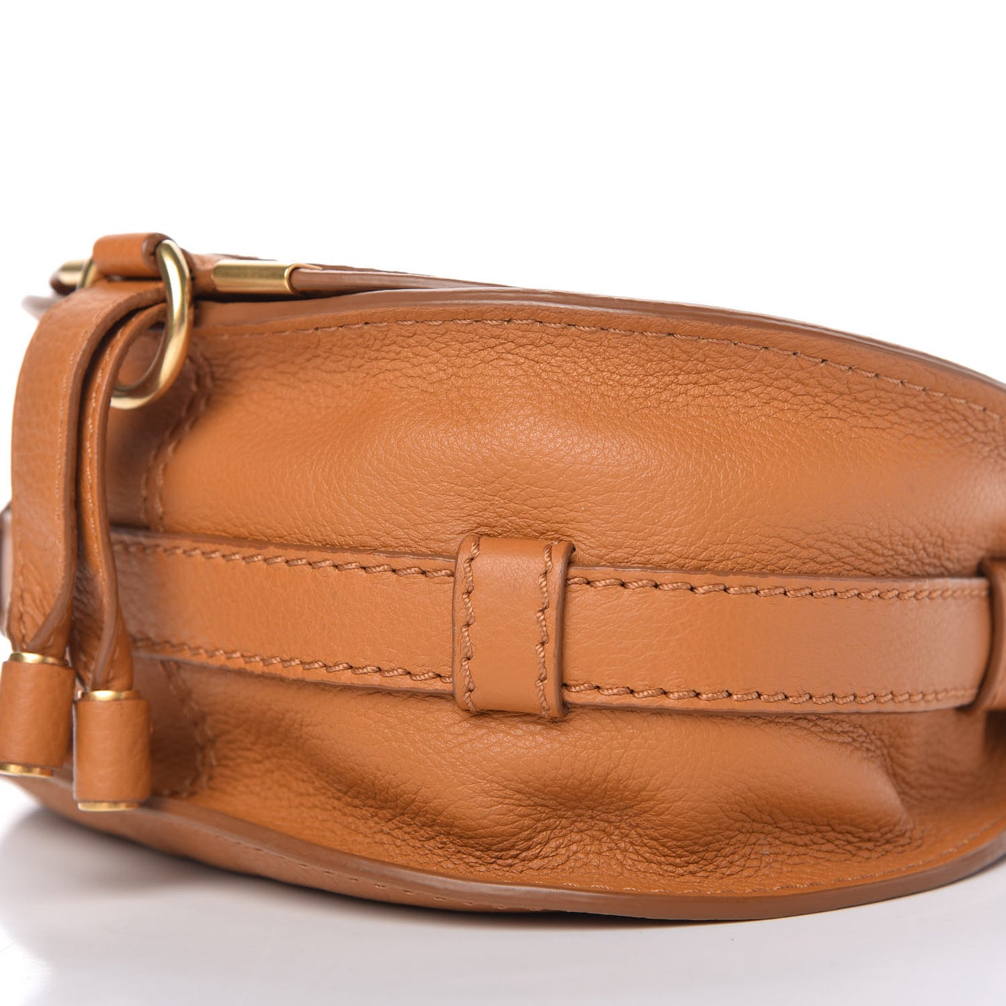 Calfskin Mini Marcie Round Crossbody Bag Light Tan