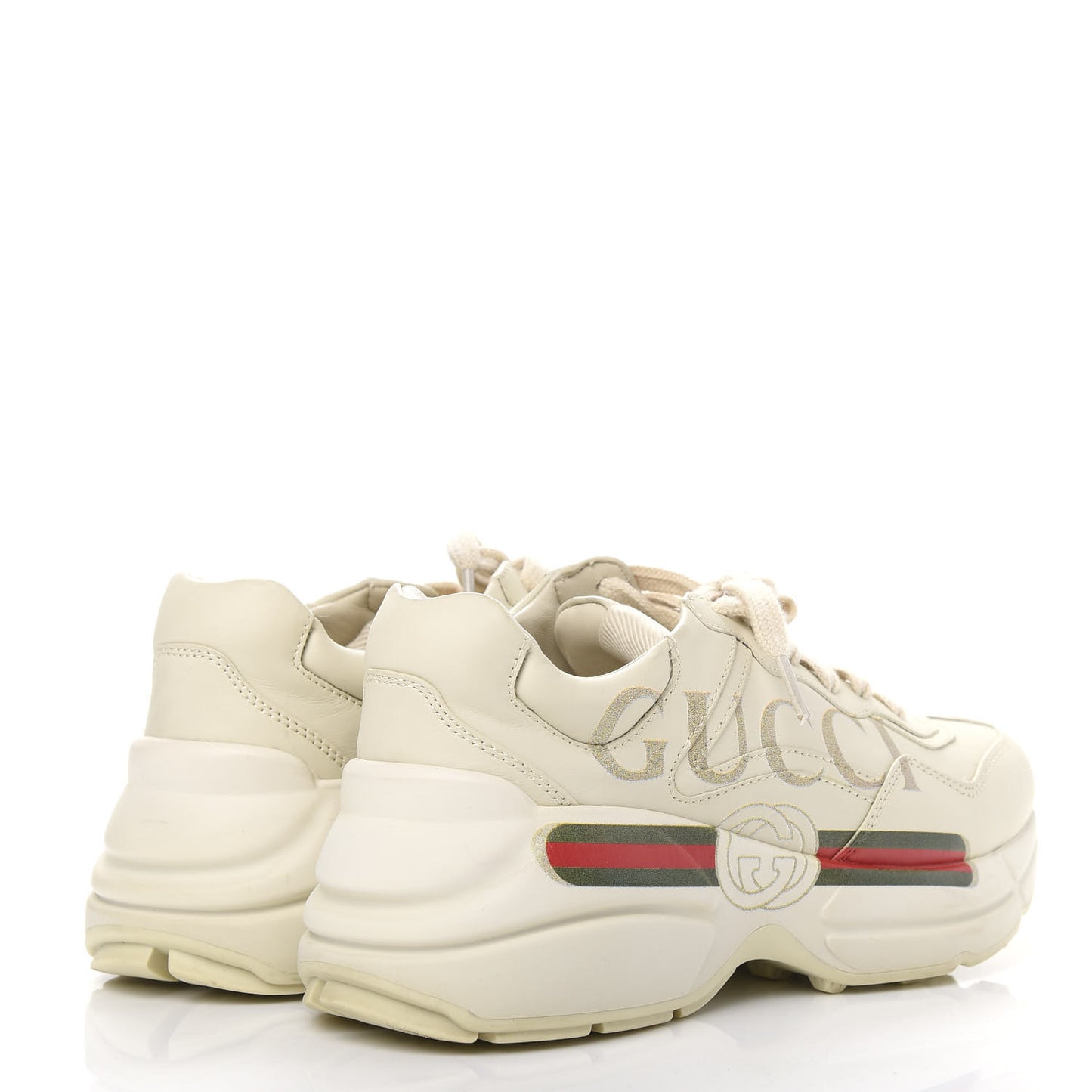 Calfskin Logo Womens Rhyton Sneakers 36.5 Ivory