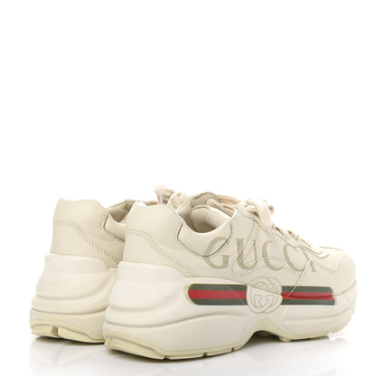 Gucci Calfskin Logo Womens Rhyton Sneakers 36.5 Ivory 4 of 11
