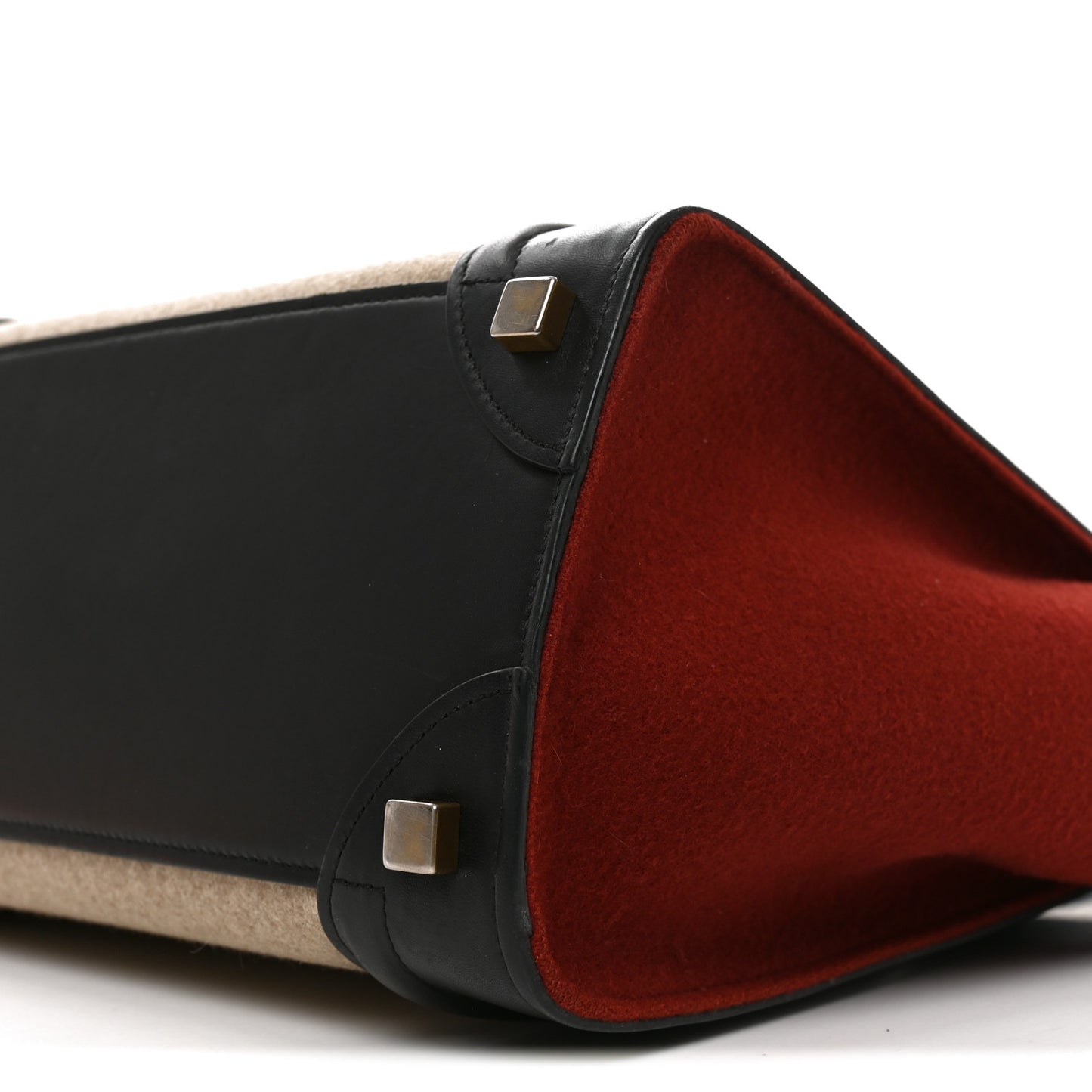 Felt Smooth Calfskin Micro Tri-Color Luggage Brown Black