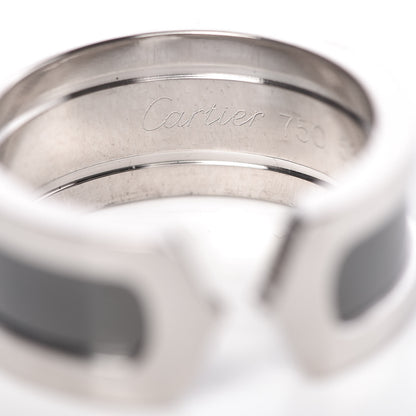 Cartier 18K White Gold Enamel 8mm C De Ring 53 6.25 Black 4 of 5