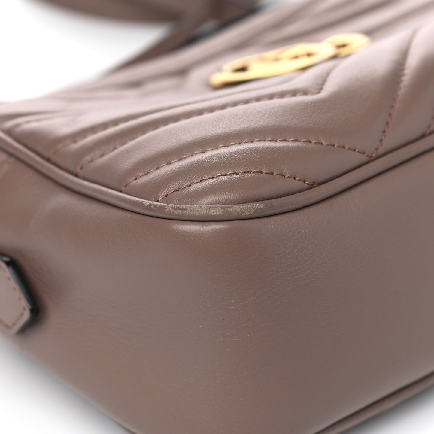 Calfskin Matelasse Small GG Marmont Chain Shoulder Bag Porcelain Rose