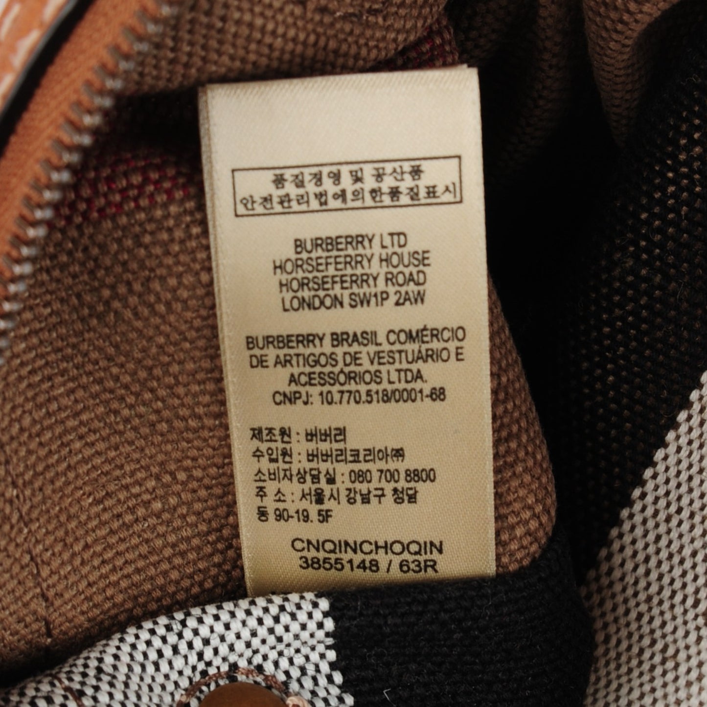 Canvas Mega Check Medium Tottenham Brit Tote Saddle Brown