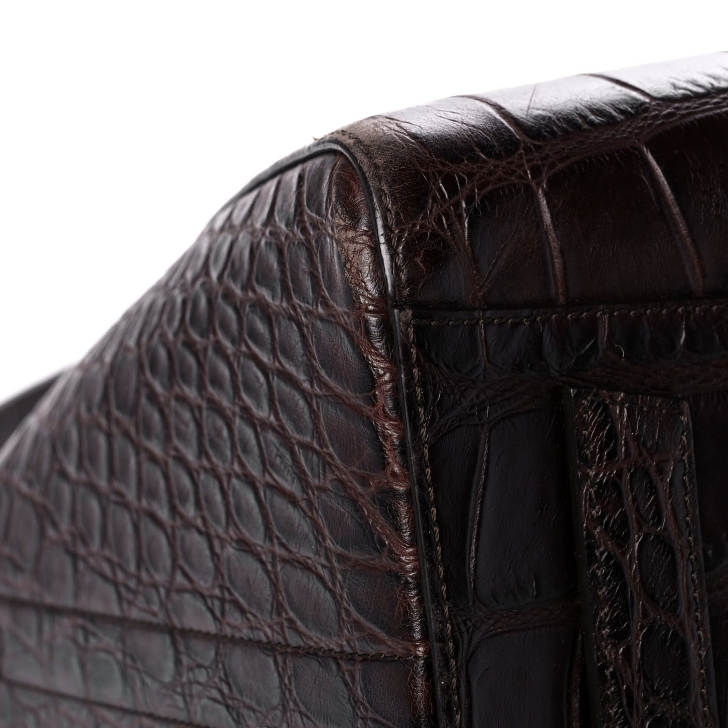 Calfskin Crocodile Embossed 3D Stud Medium Antigona Brown