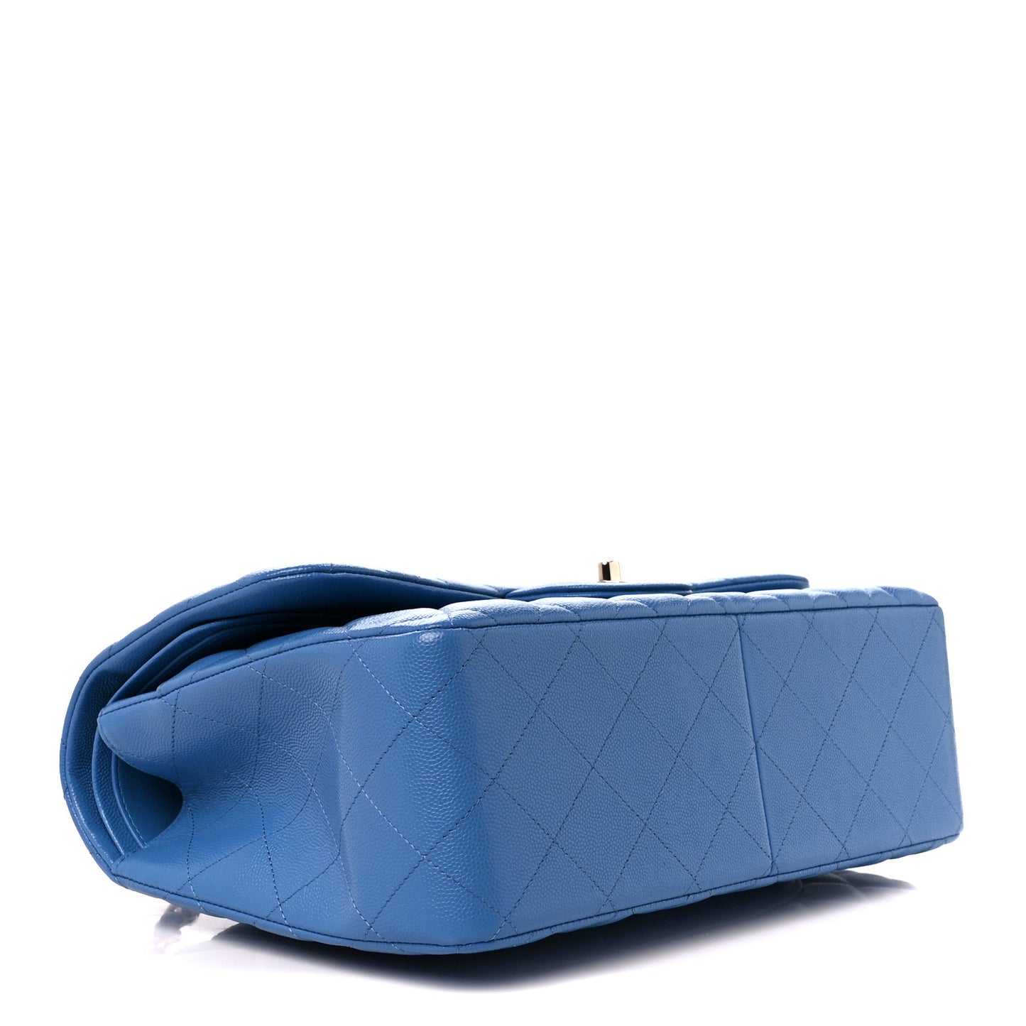 Caviar Quilted Jumbo Double Flap Blue