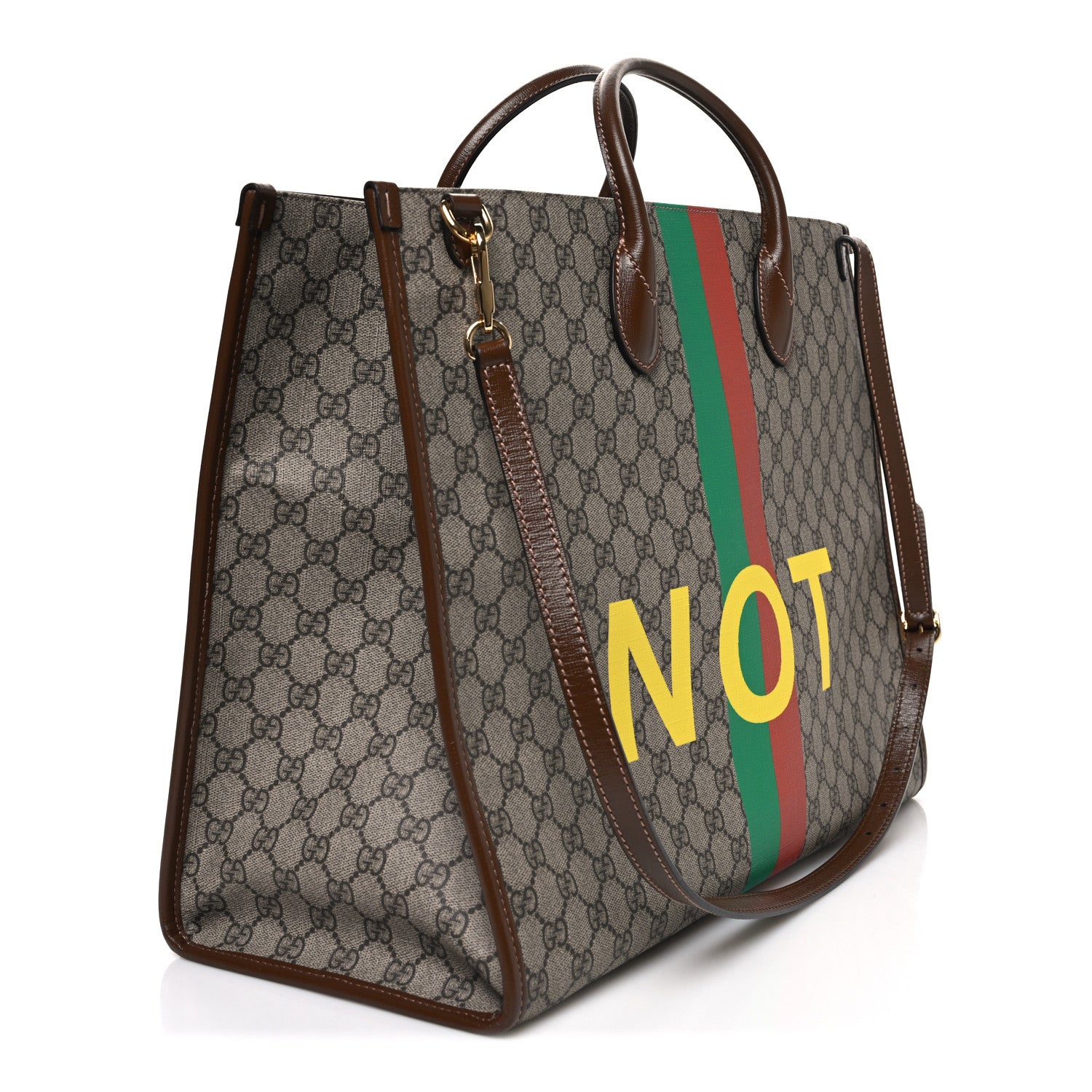 Gucci GG Supreme Monogram Fake/Not Large Retro Interlocking G Tote Bag Beige Brown Sugar 3 of 10