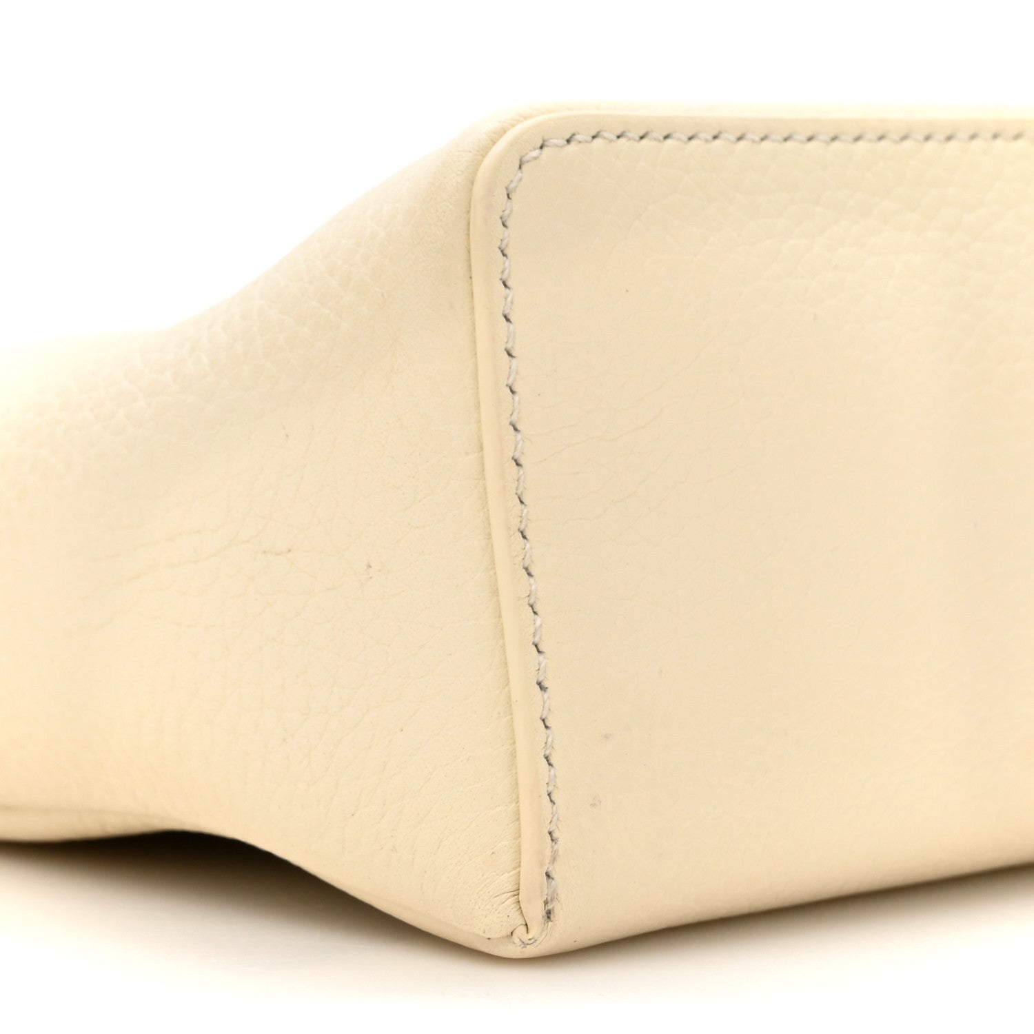Loro Piana Grained Calfskin L19 Extra Pocket Pouch Whisper White 9 of 13