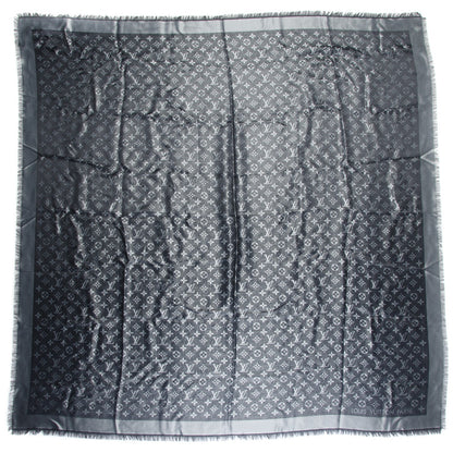 Louis Vuitton Silk Lurex Wool Monogram Shine Shawl Black 3 of 5