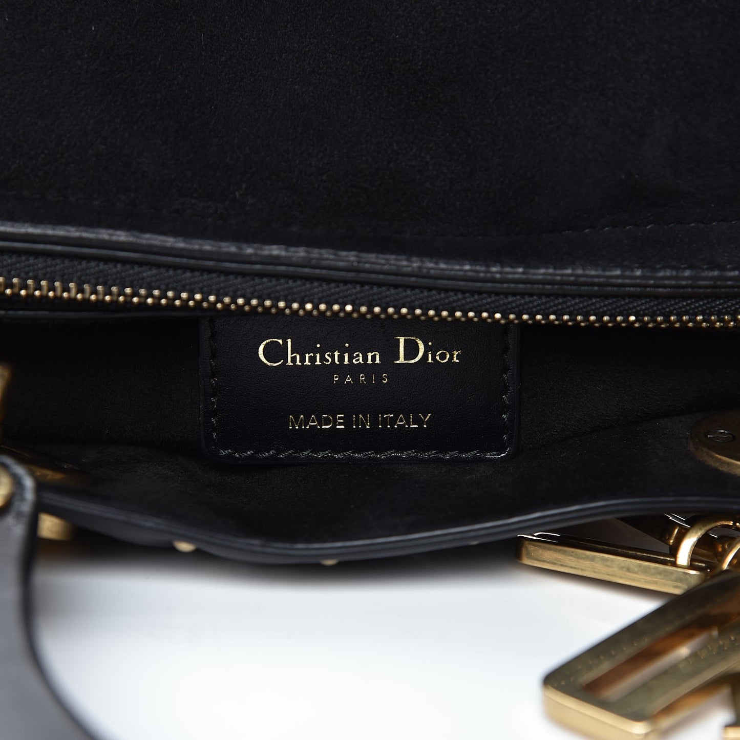 Calfskin Cannage Studded Medium Supple Lady Dior Black