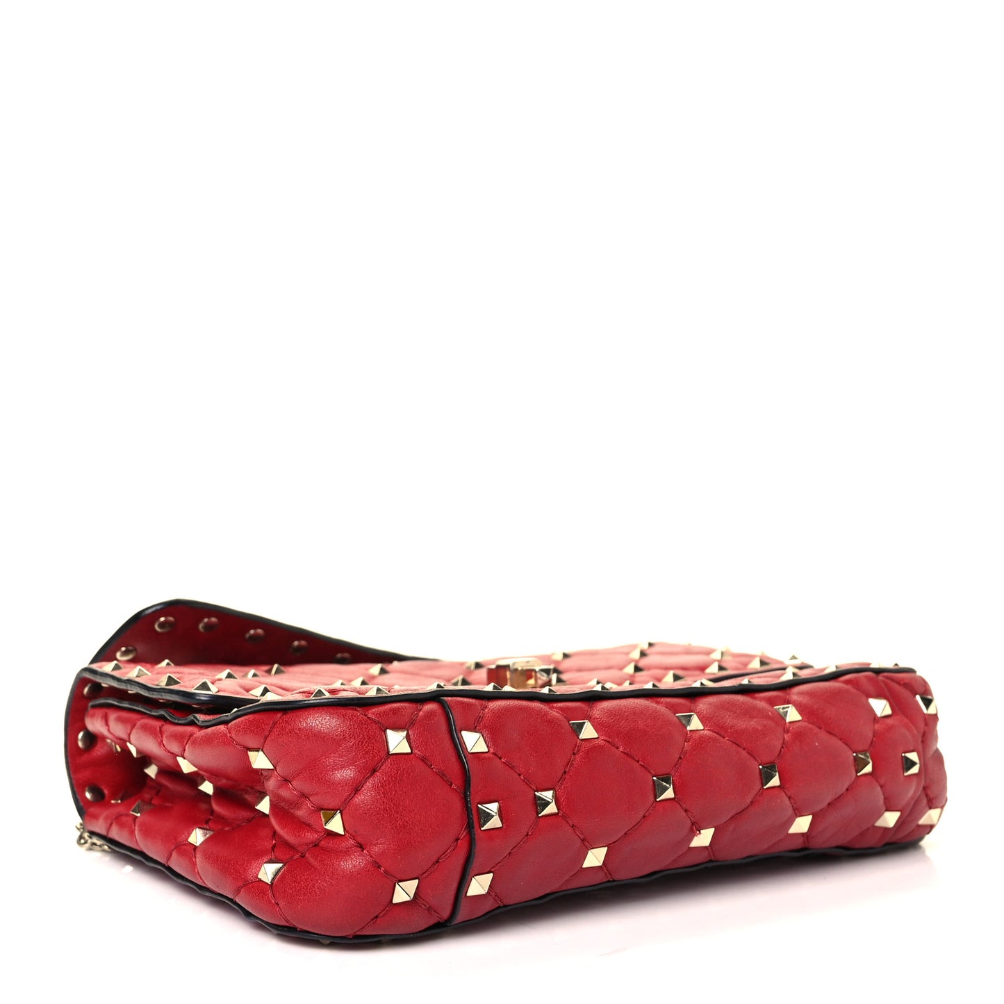 Nappa Small Rockstud Spike Shoulder Bag Rosso Valentino