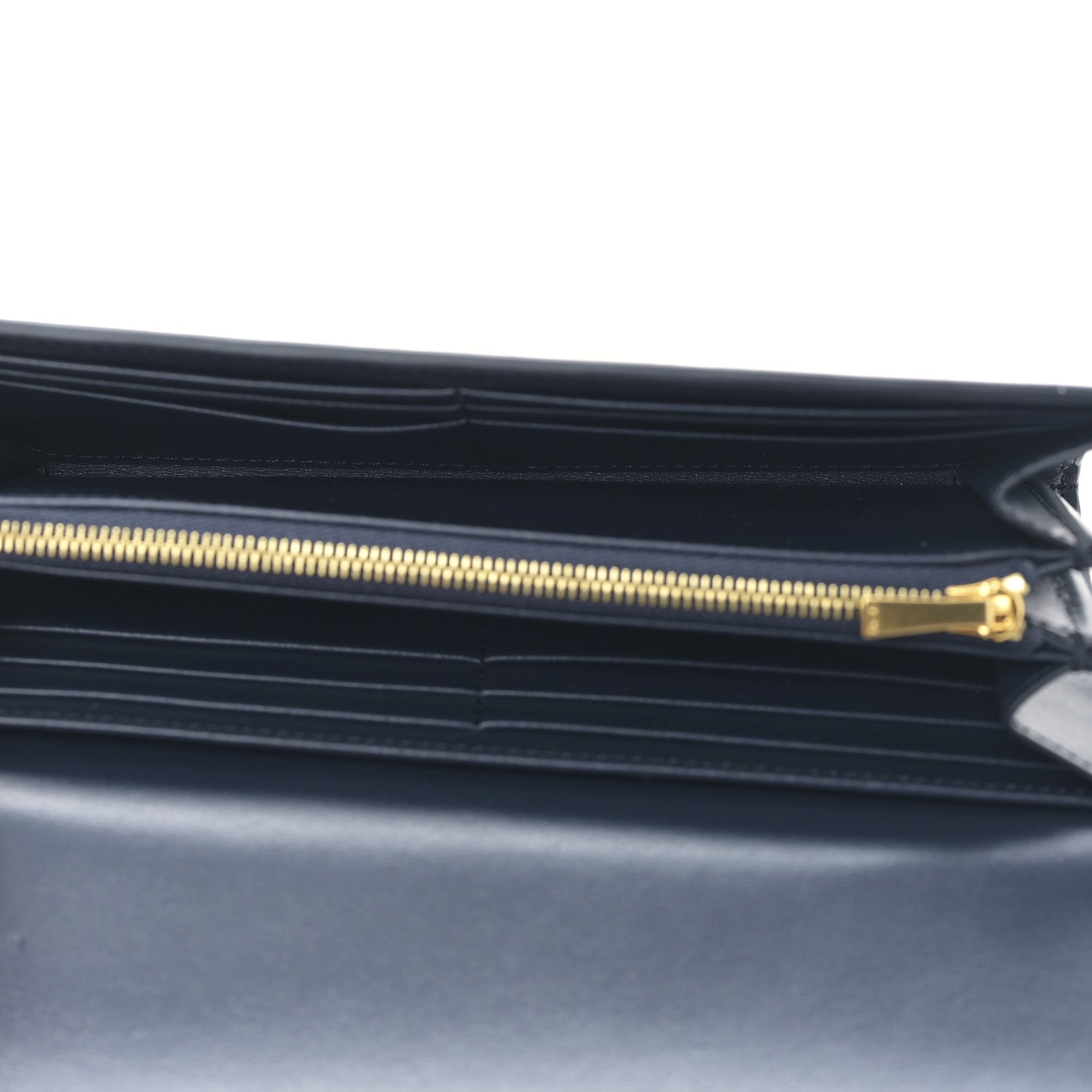Celine Shiny Calfskin Long Triomphe Wallet Navy 5 of 10