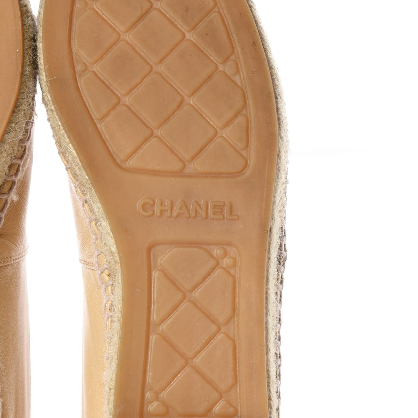 Lambskin CC Espadrilles 37 Beige Black