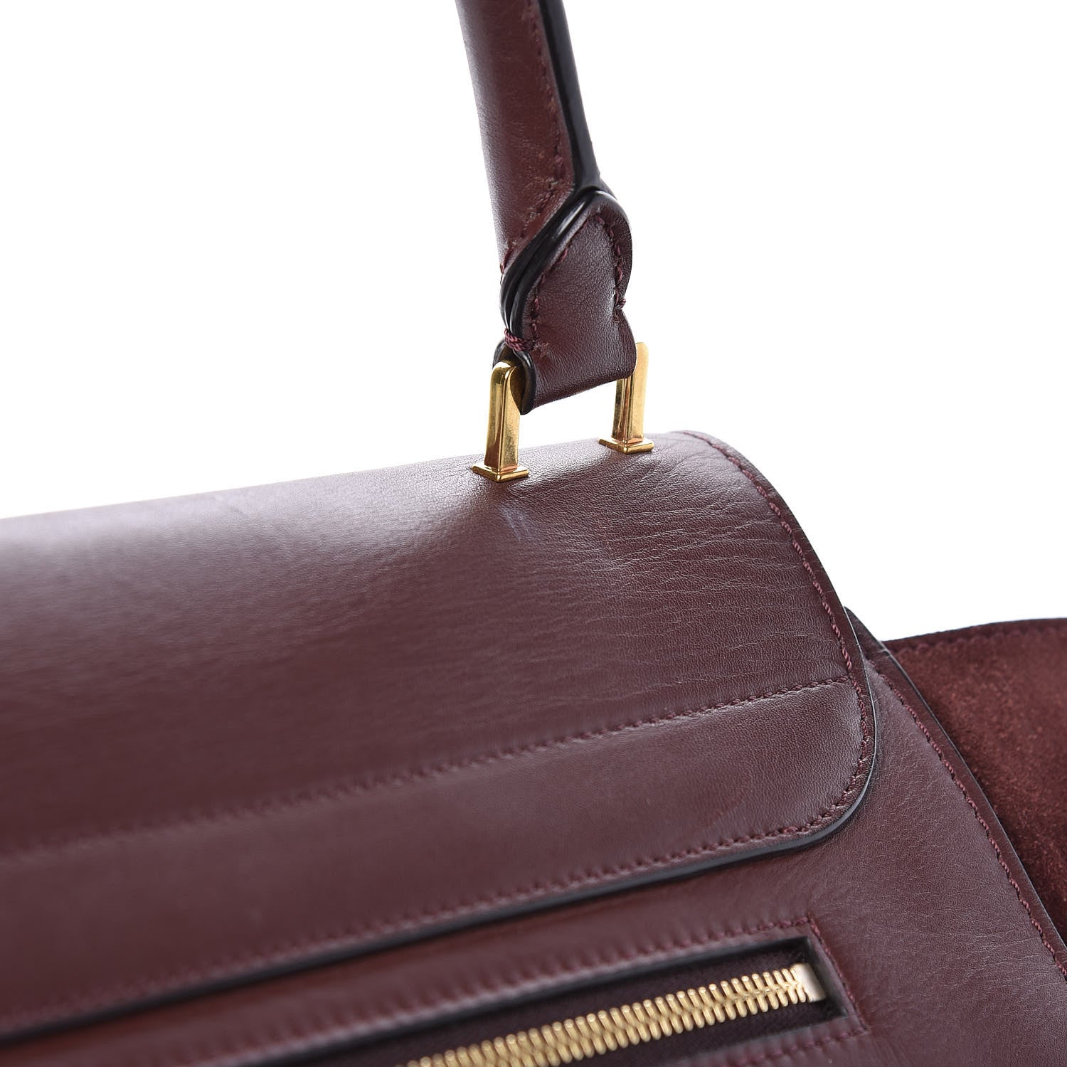 Celine Smooth Calfskin Suede Large Trapeze Burgundy 15 of 21