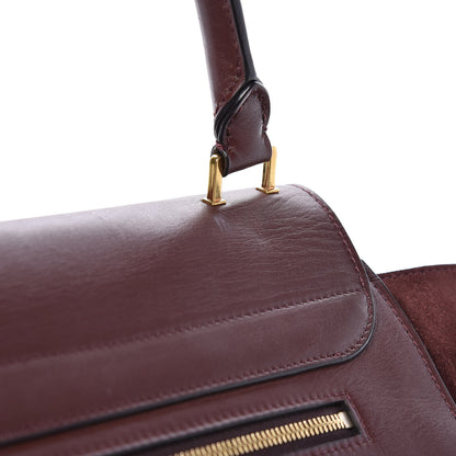 Celine Smooth Calfskin Suede Large Trapeze Burgundy 15 of 21