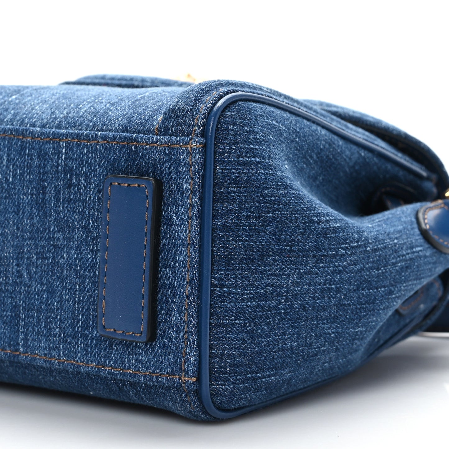Denim La Medusa Chain Tote Navy Blue