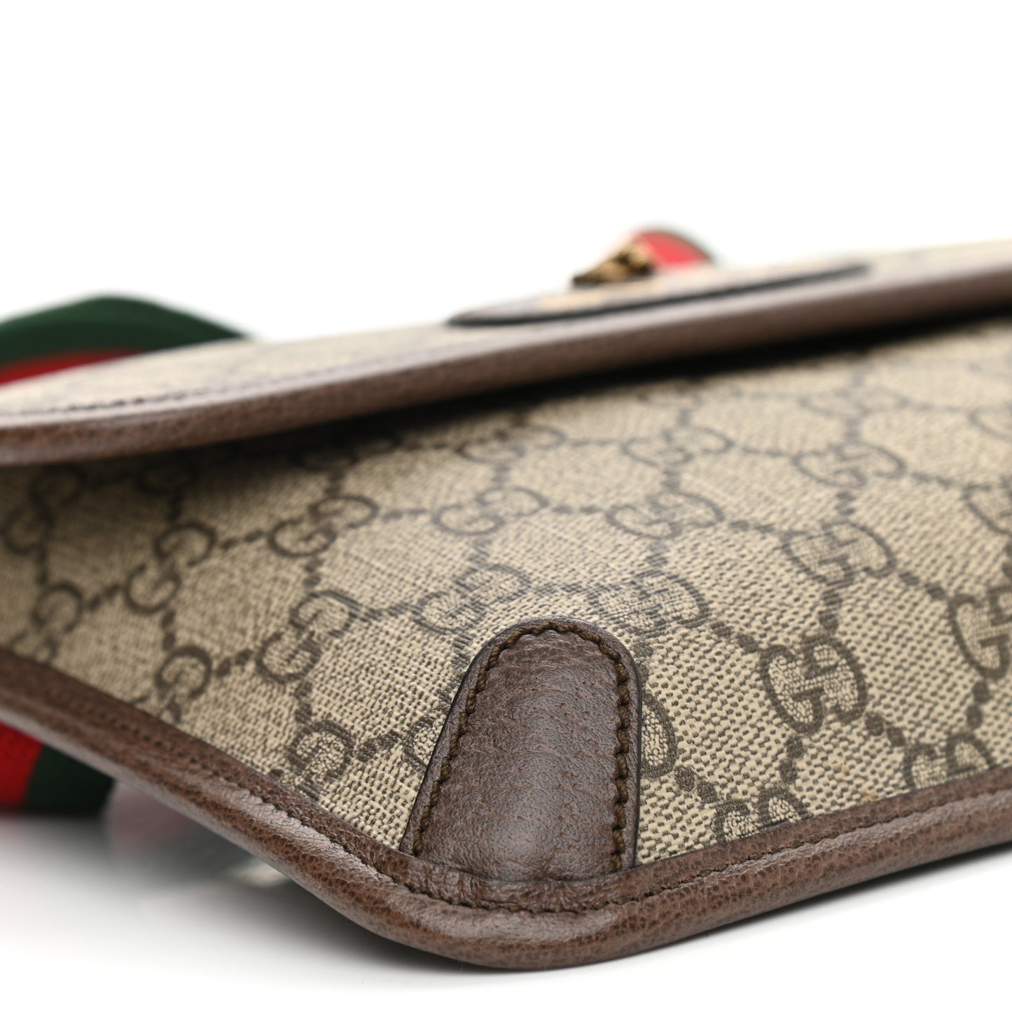 GG Supreme Monogram Neo Vintage Web Belt Bag Brown