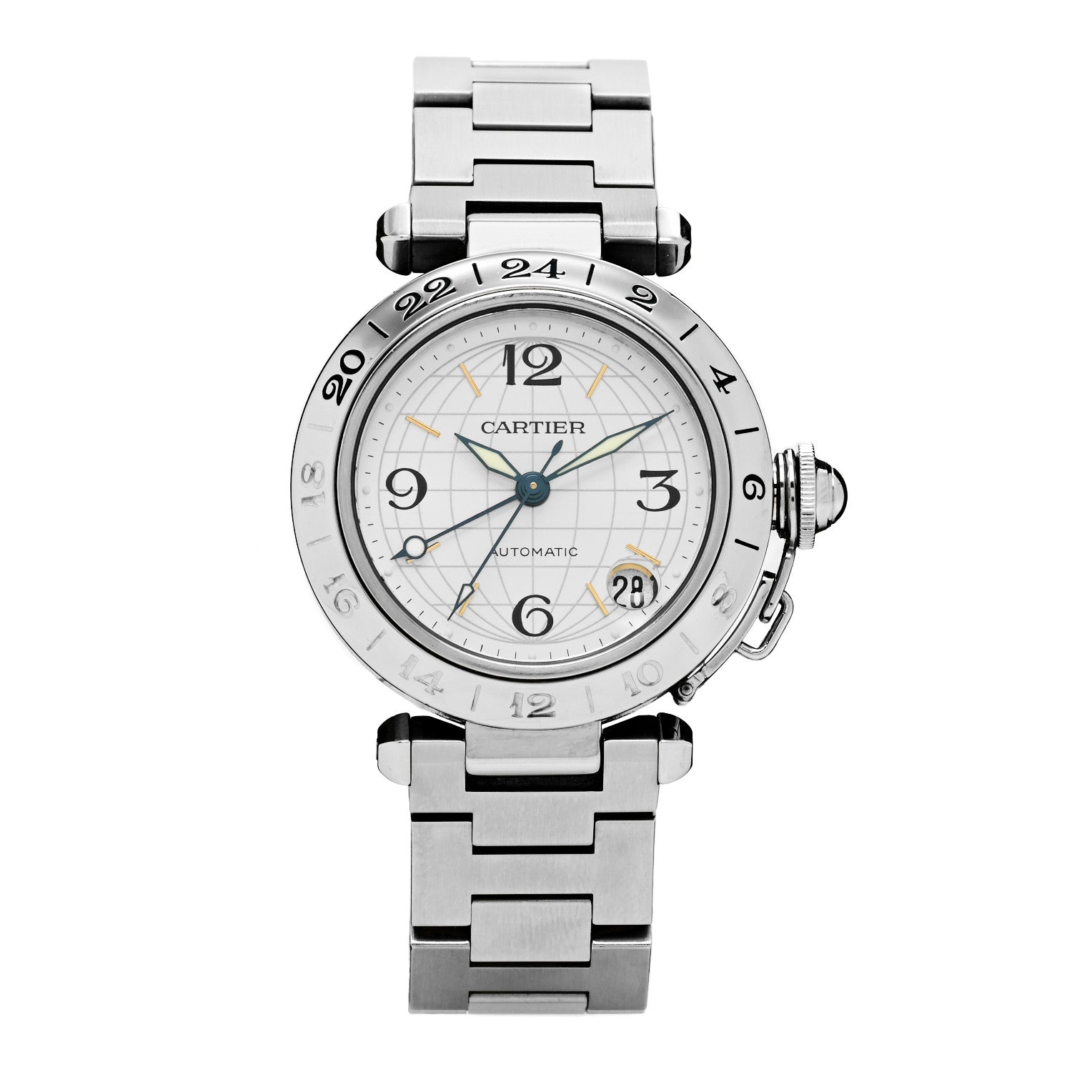 Cartier Stainless Steel 35mm Pasha GMT Automatic Watch 1 of 4