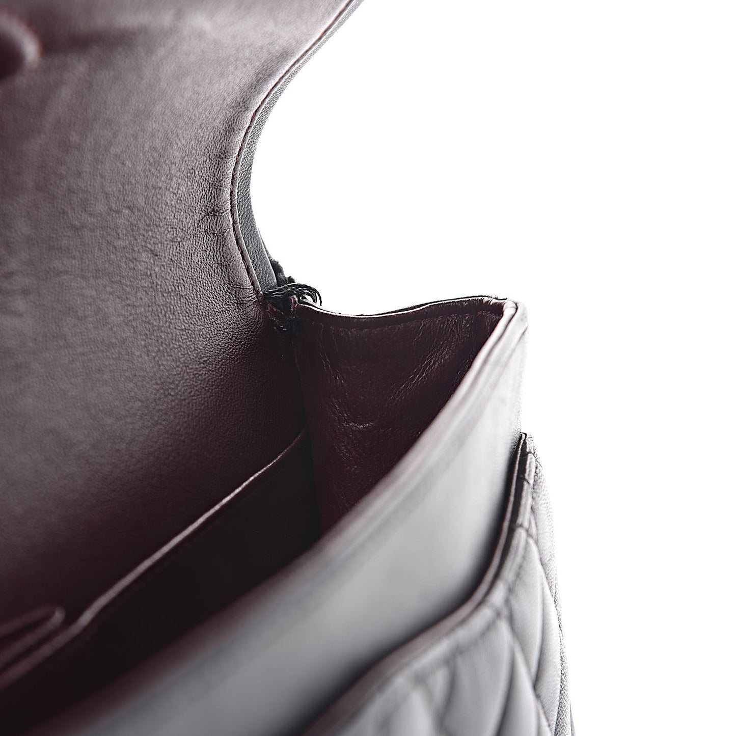 Lambskin Quilted Medium Double Flap Black