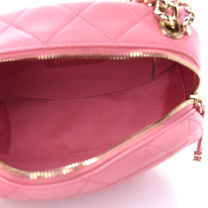 Chanel Lambskin Quilted Studded Camera Case Pink 5 of 9