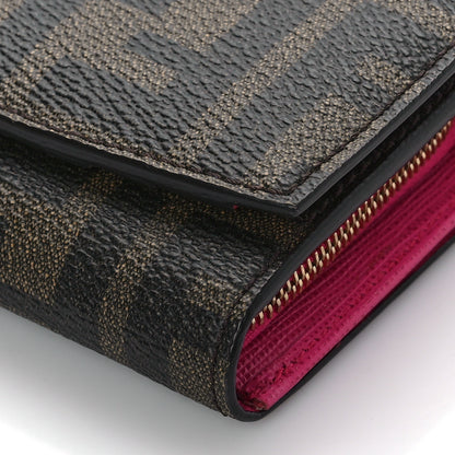 Fendi Vitello Elite Zucca Compact Wallet Tobacco Pink 8 of 8