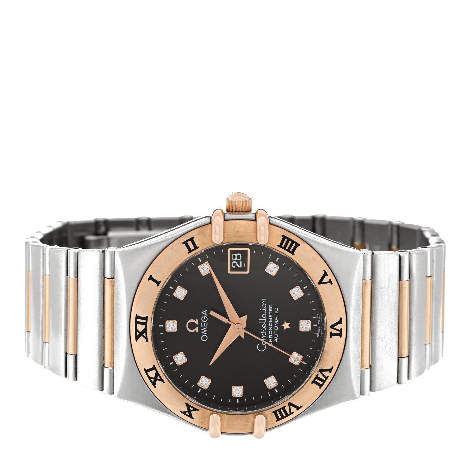 Omega Stainless Steel 18K Red Gold Diamond 35mm Constellation Automatic Watch Brown 1301.60.00 2 of 5