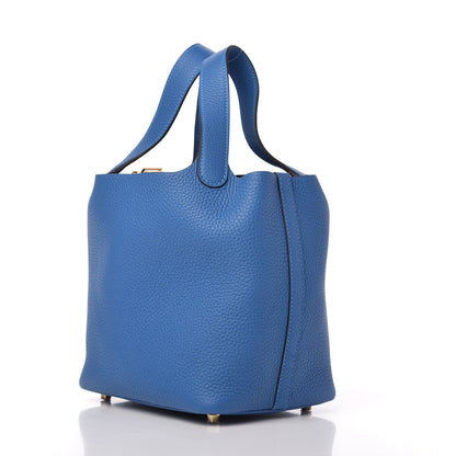 Hermes Taurillon Clemence Picotin Lock 18 PM Mykonos 3 of 10
