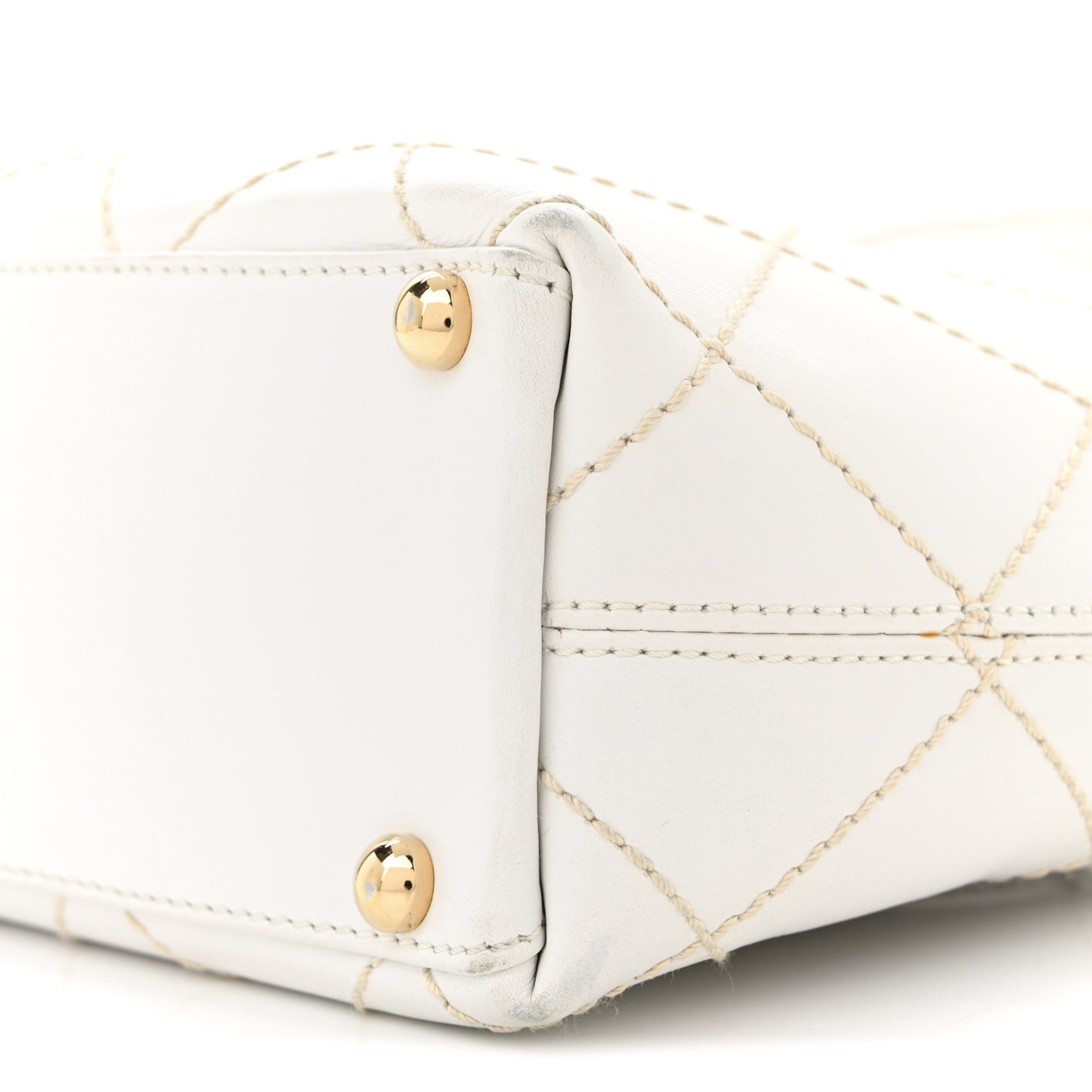 Calfskin Wild Stitch Tote White