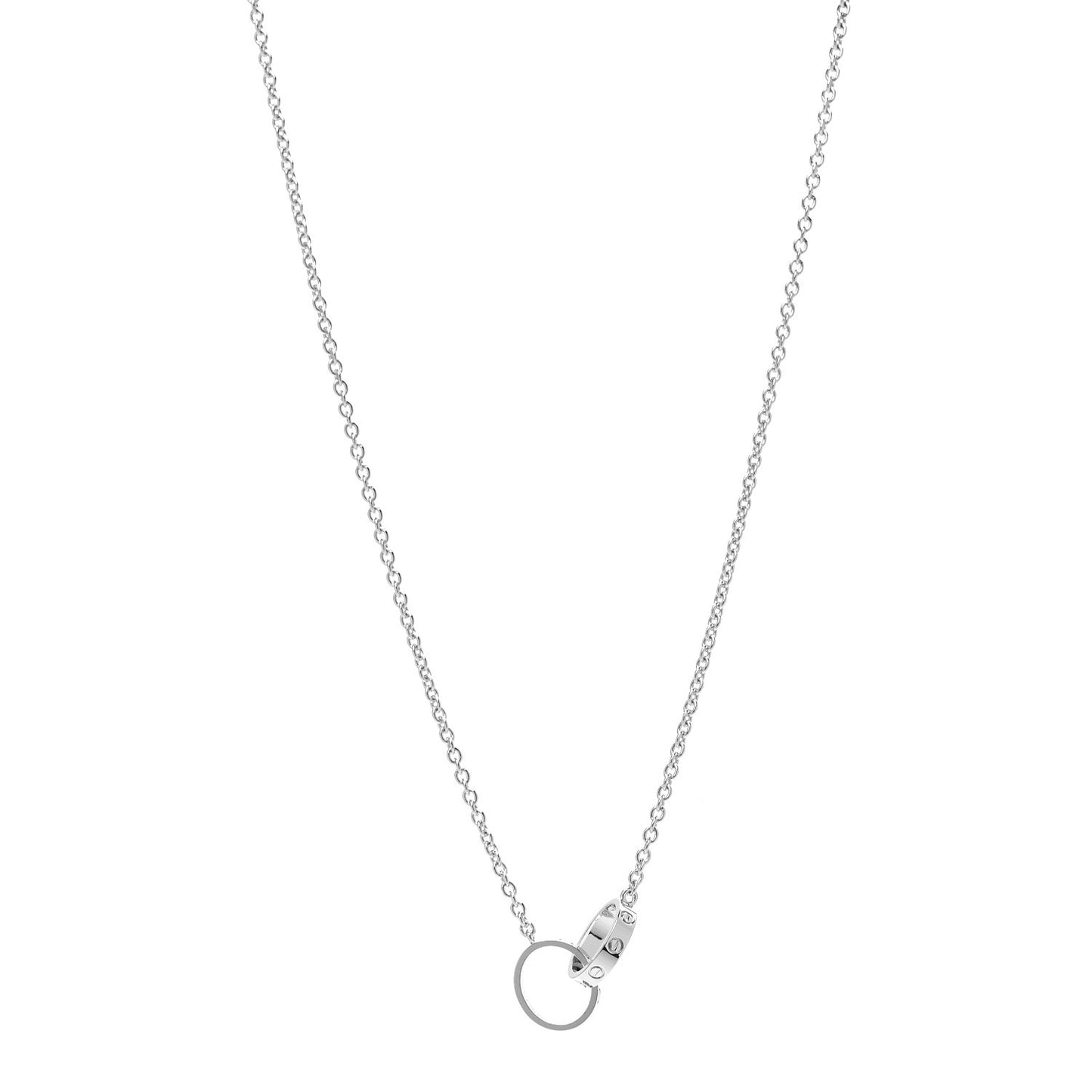 18K White Gold Interlocking LOVE Necklace