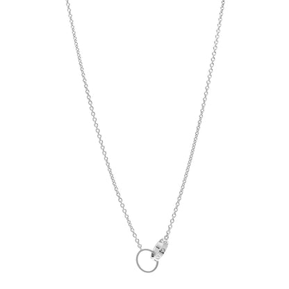 Cartier 18K White Gold Interlocking LOVE Necklace 1 of 7
