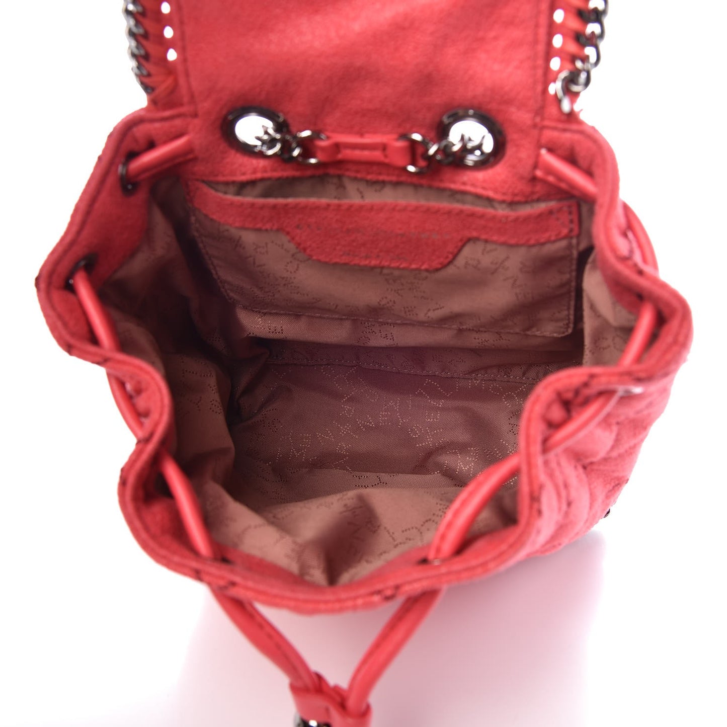 Shaggy Deer Quilted Mini Falabella Backpack Pink Fluo
