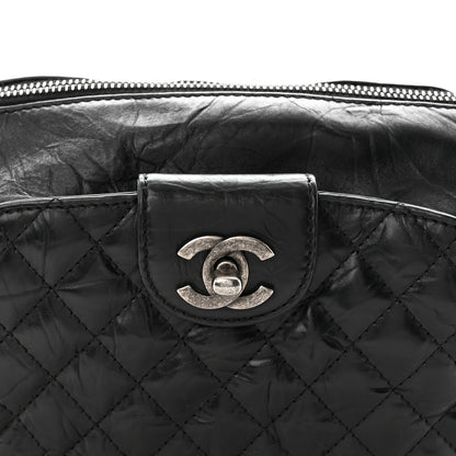 Chanel Crumpled Calfskin Quilted Casual Rock Waist Bag Fanny Pack Black 8 of 10
