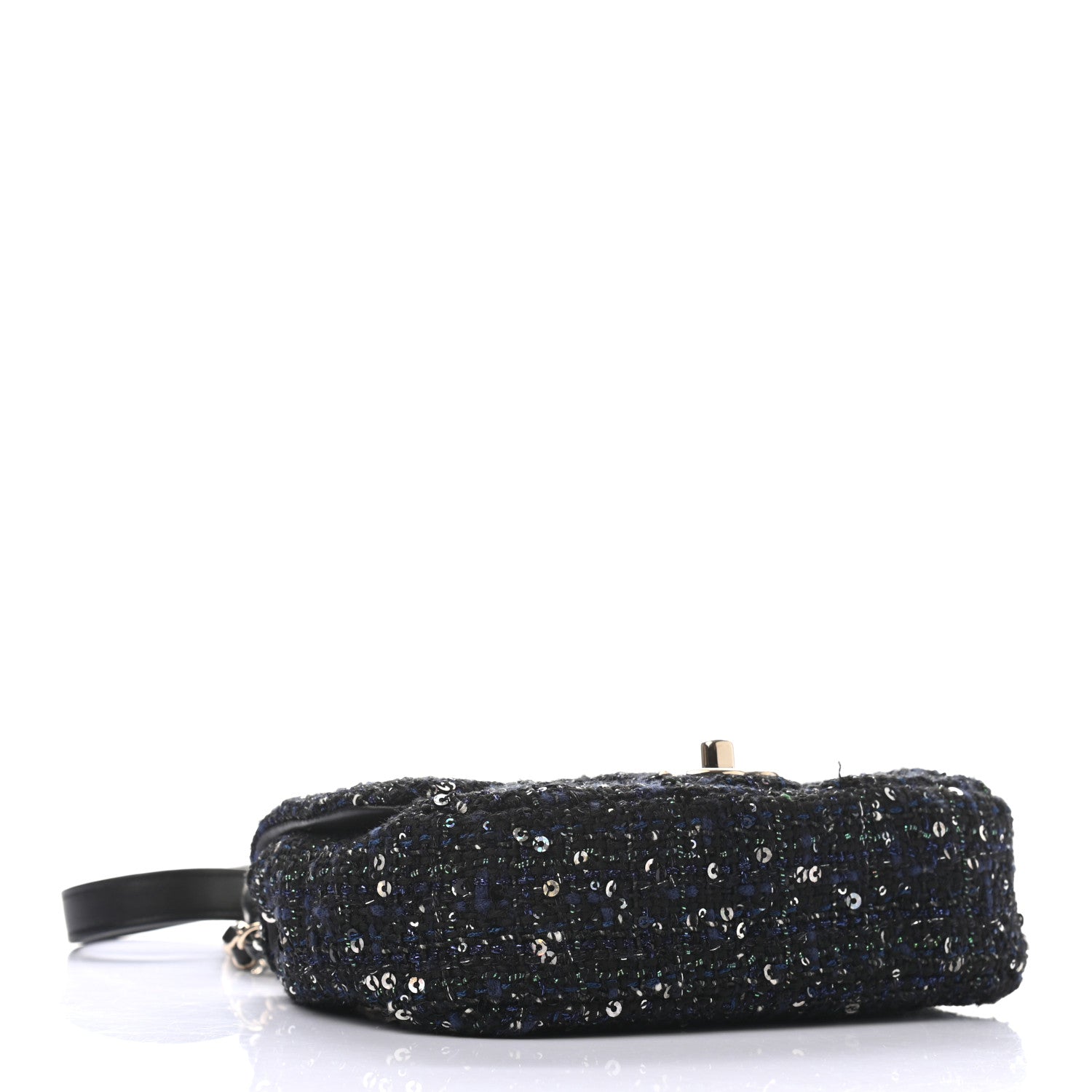 Chanel Tweed Mini Pearl Handle Flap Black Ecru 4 of 10