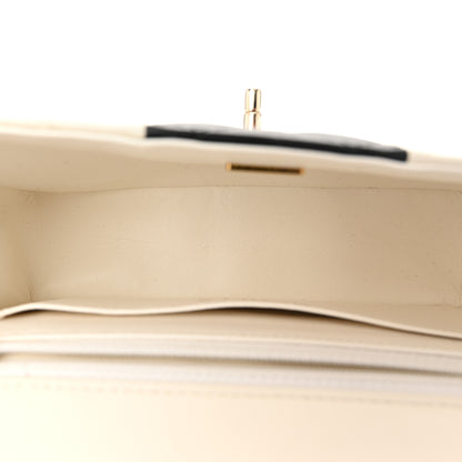 Chanel Lambskin Quilted Mini Rectangular Flap White Black 5 of 10
