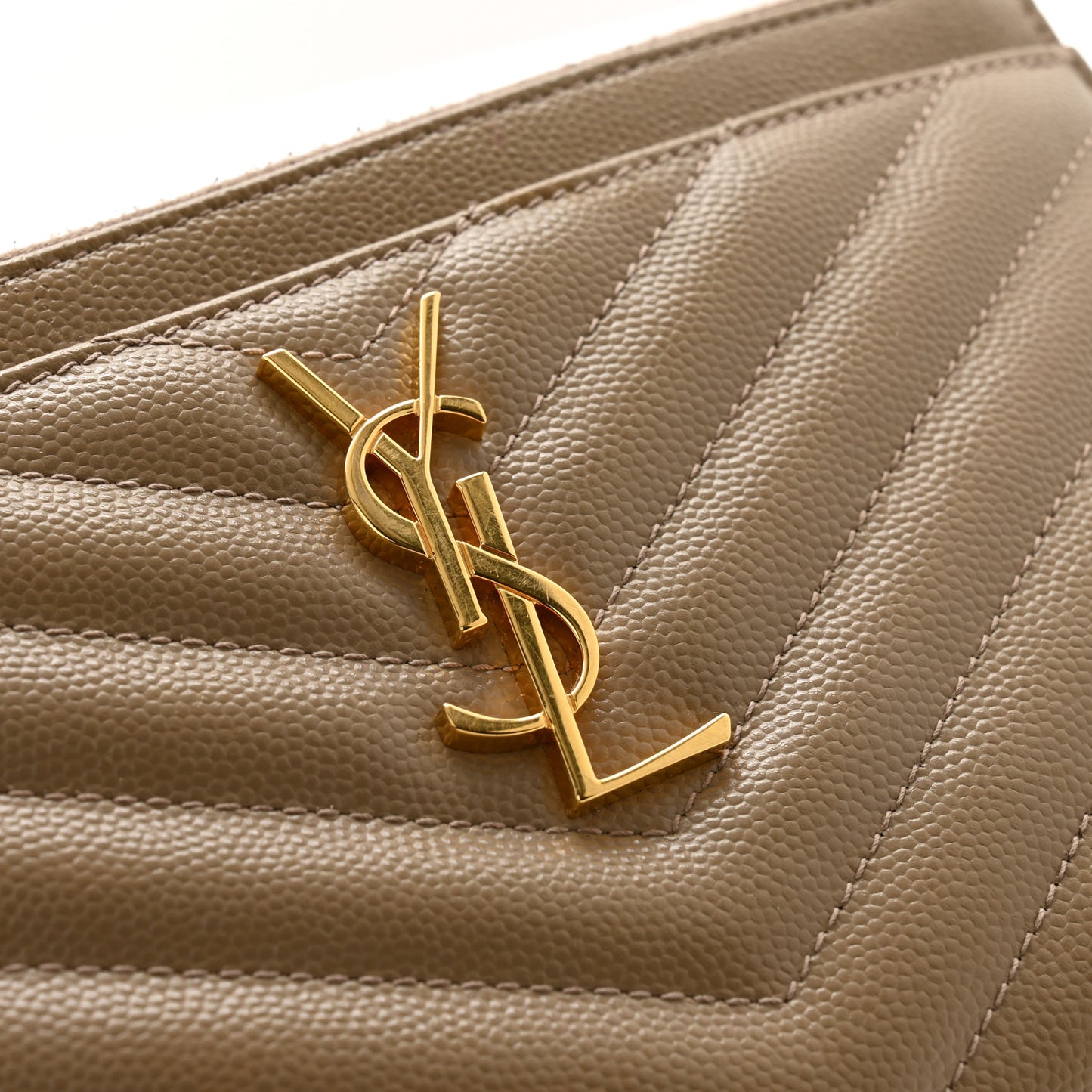 Grain De Poudre Chevron Monogram Bill Pouch Dusty Grey