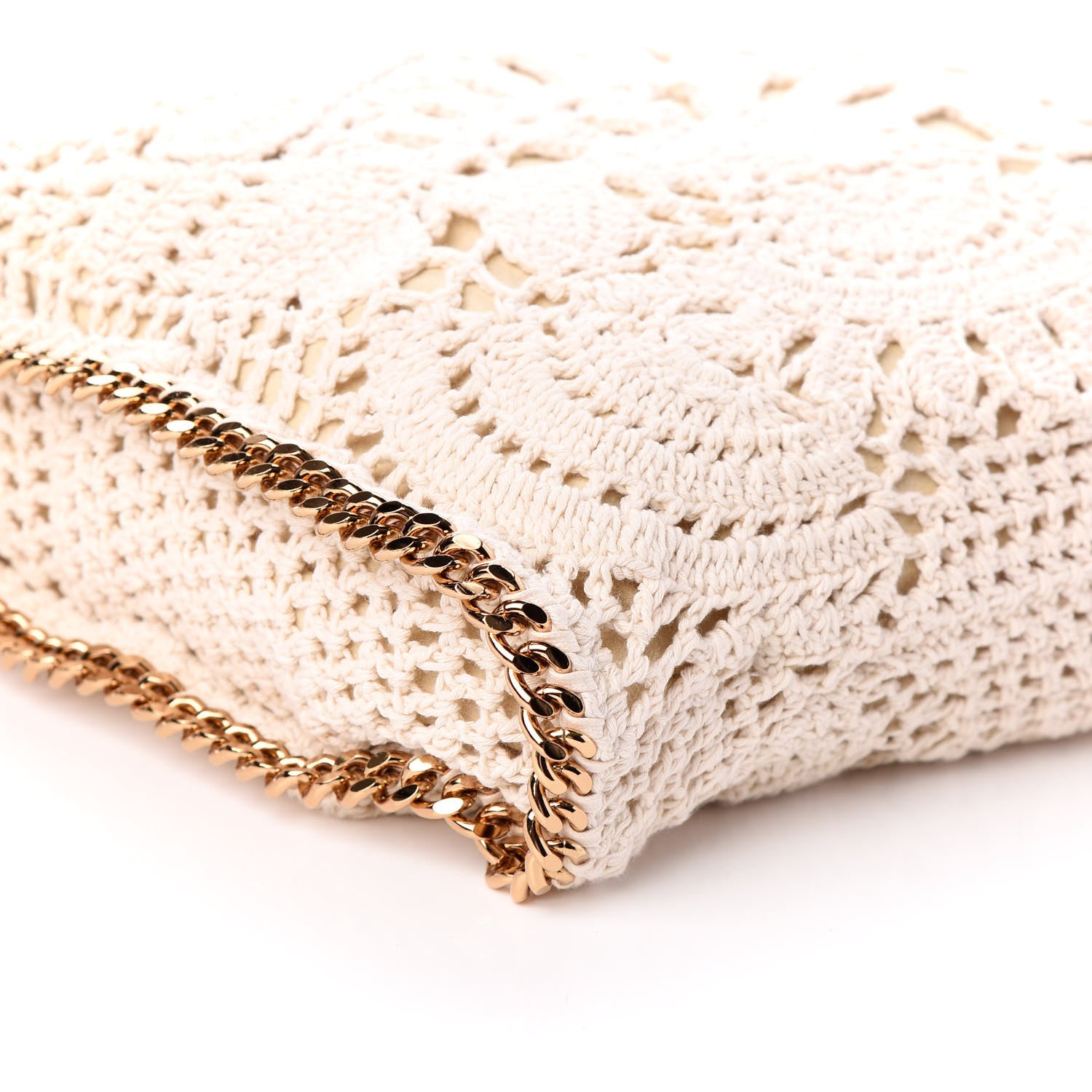 Stella McCartney Cotton Crochet Falabella Ajouree Tote Bag White 8 of 9