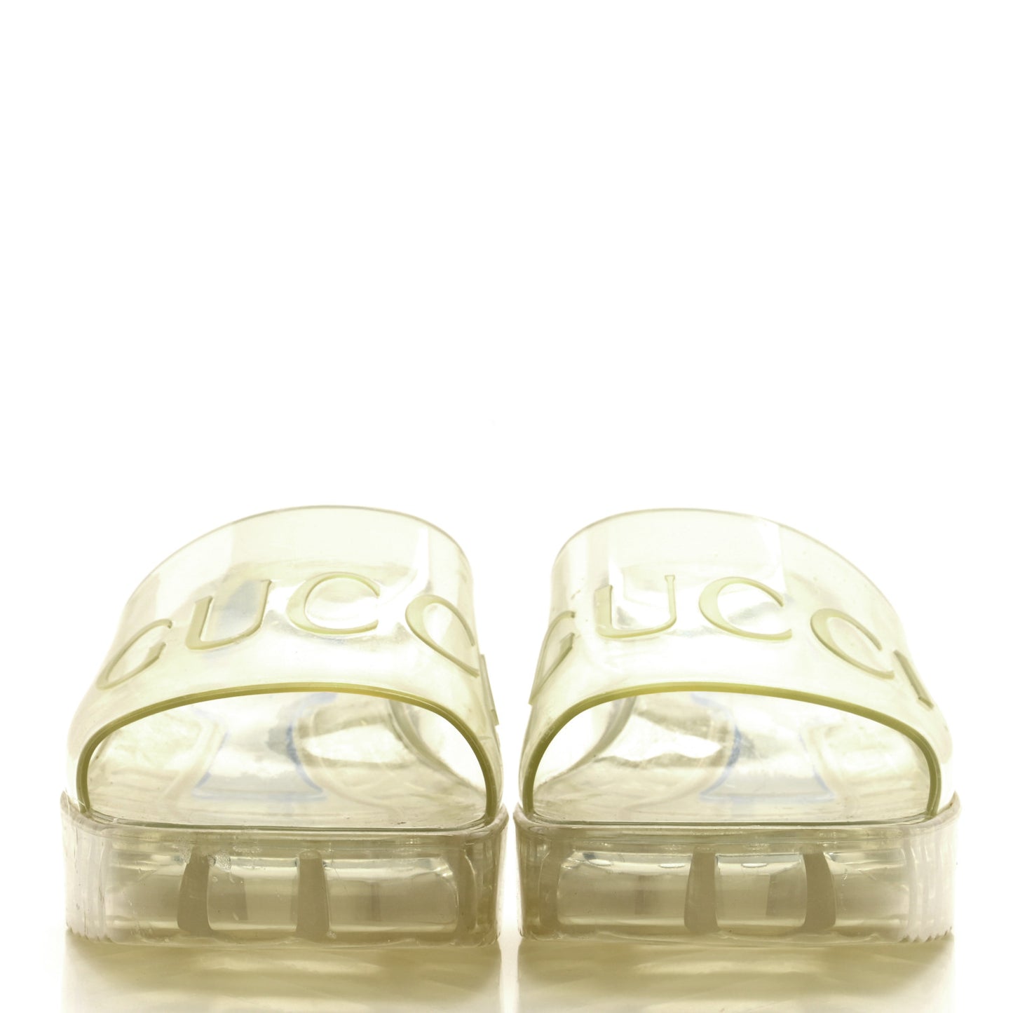 Rubber Gucci Logo Womens Platform 20/60mm Slide Sandals 38 Transparent