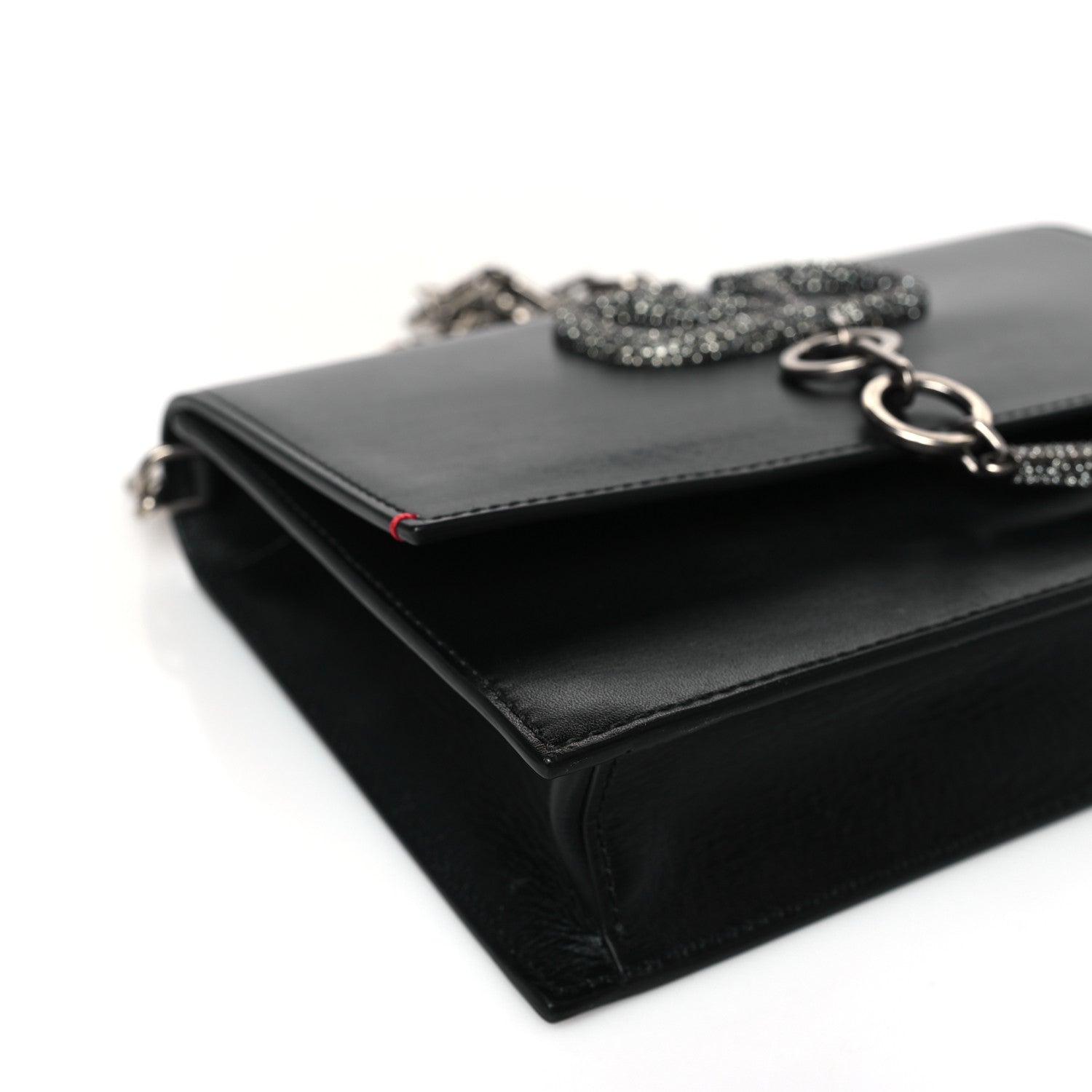 Valentino Garavani Silk Satin Small VCase Shoulder Bag Black 7 of 8