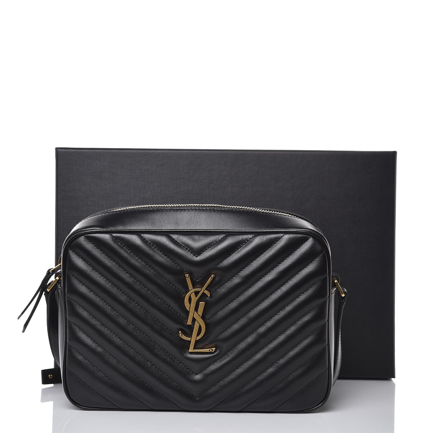Saint Laurent Calfskin Matelasse Monogram Lou Camera Bag Black 11 of 11