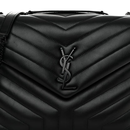 Saint Laurent Calfskin Y Quilted Monogram Monochrome Medium Loulou Chain Satchel Black 8 of 11